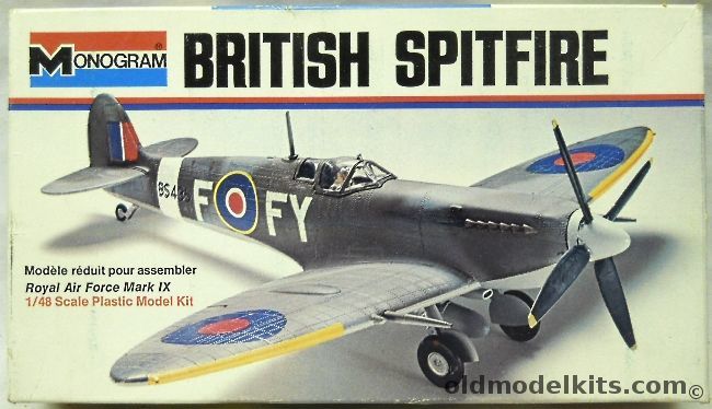 Monogram 1/48 British Spitfire Mark IX - White Box Issue, 6801 plastic model kit